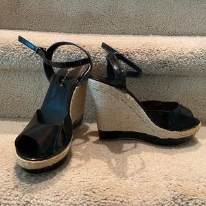 Soundgirl Black Wedge Sandal - size 8.5 New